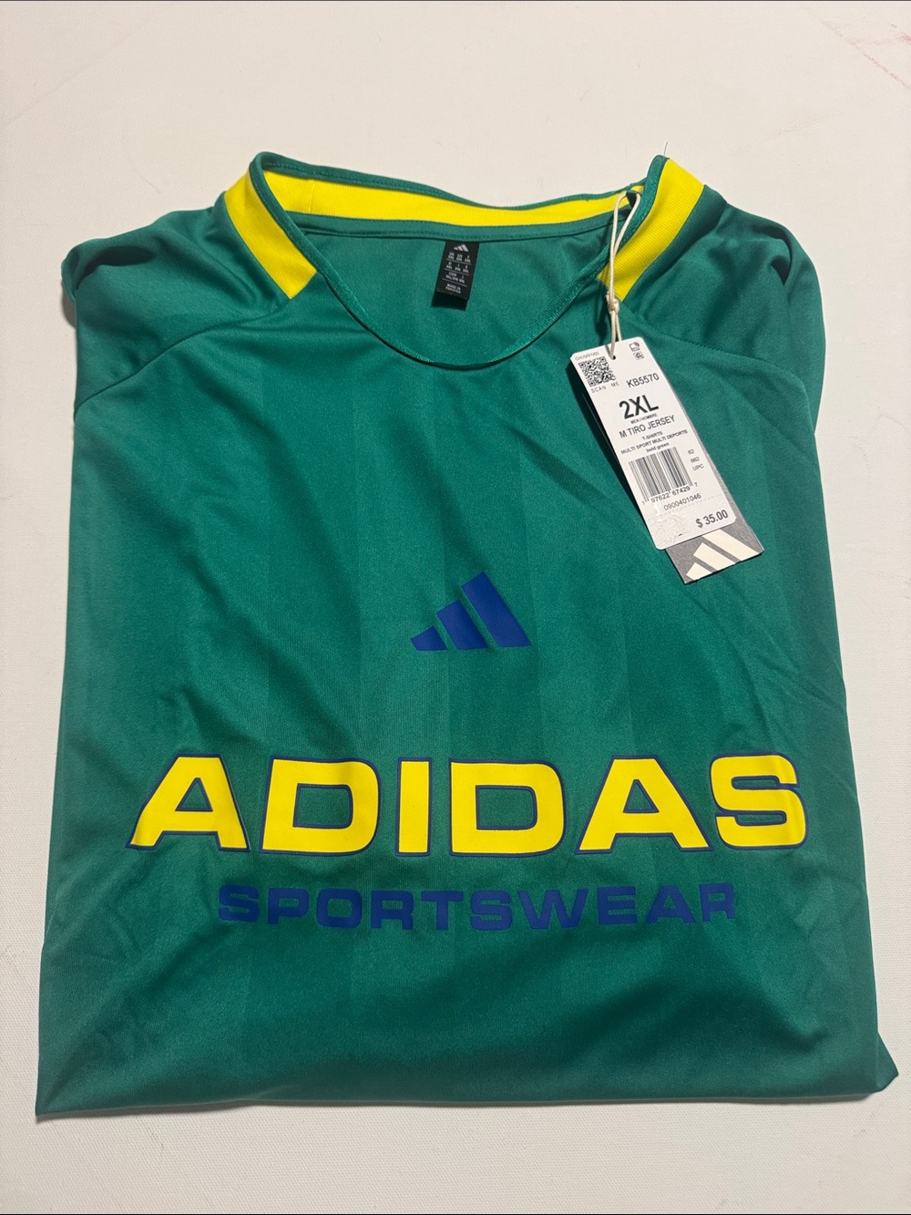 Adidas Tiro Jersey Mens 2XL Green